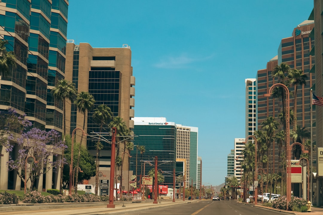 Commercial HVAC rooftop units being serviced in Phoenix AZ by certified technician